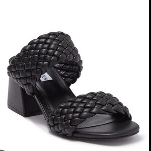 Steve Madden Daphne Braided Block Heel Sandal Black Size 40